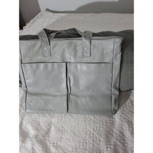 Napoleon Perdis Gray Faux Leather Extra Large Oversized Tote 15X13
